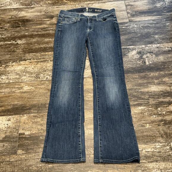 7 For All Mankind Jeans Womens‎ 27 Blue Bootcut Stretch Denim Made USA AU075Y799 - Picture 1 of 13